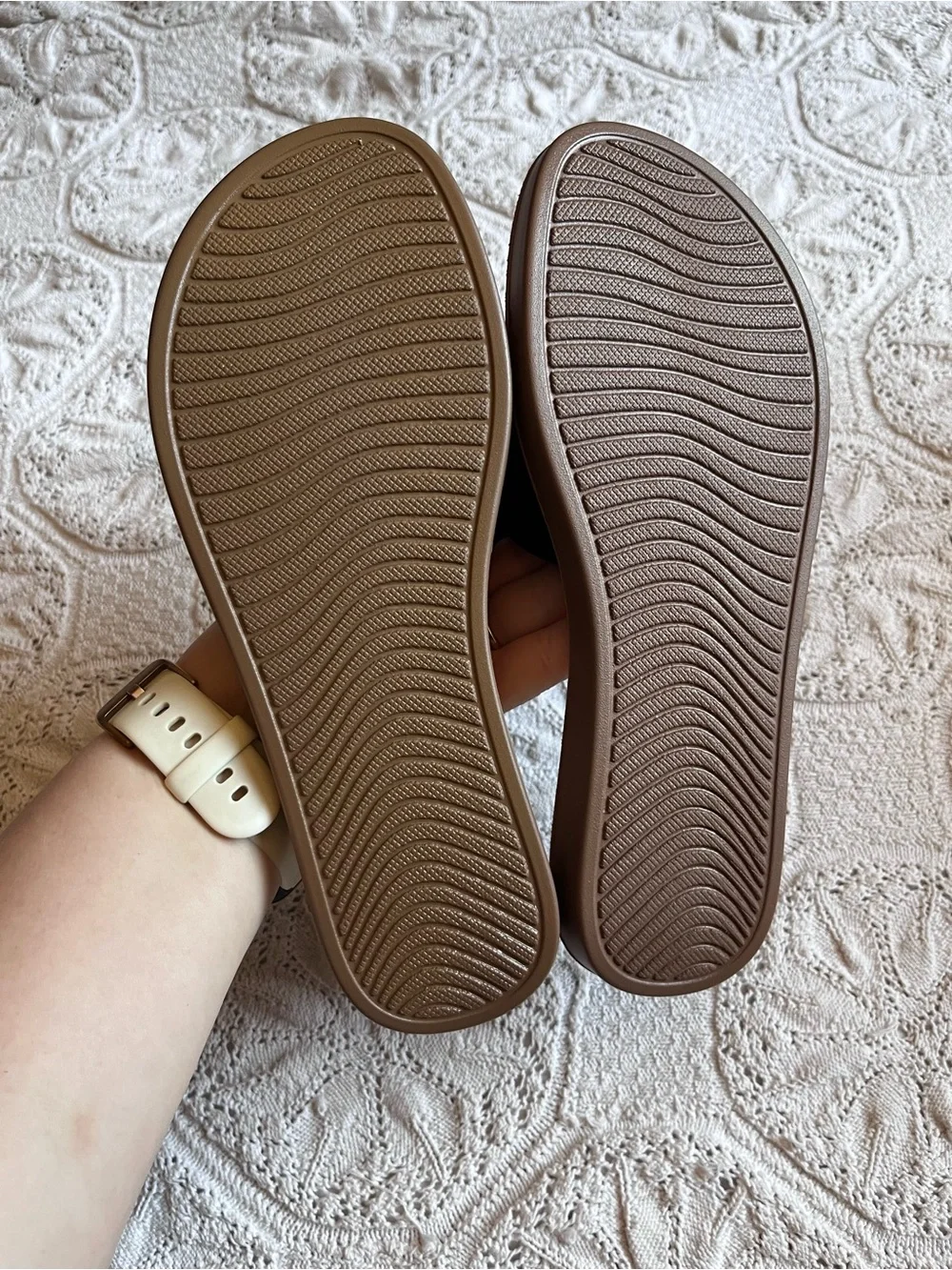 NWT Soda slide sandals black brown faux suede slip on Efron open toe flats